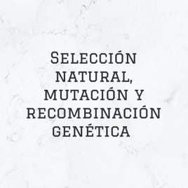 Selección natural, mutación y recombinación genética