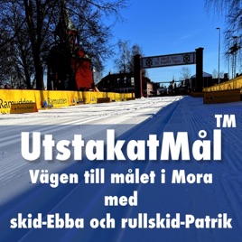 UtstakatMål™ - Vägen till Vasaloppet och målet i Mora med skid-Ebba och rullskid-Patrik.